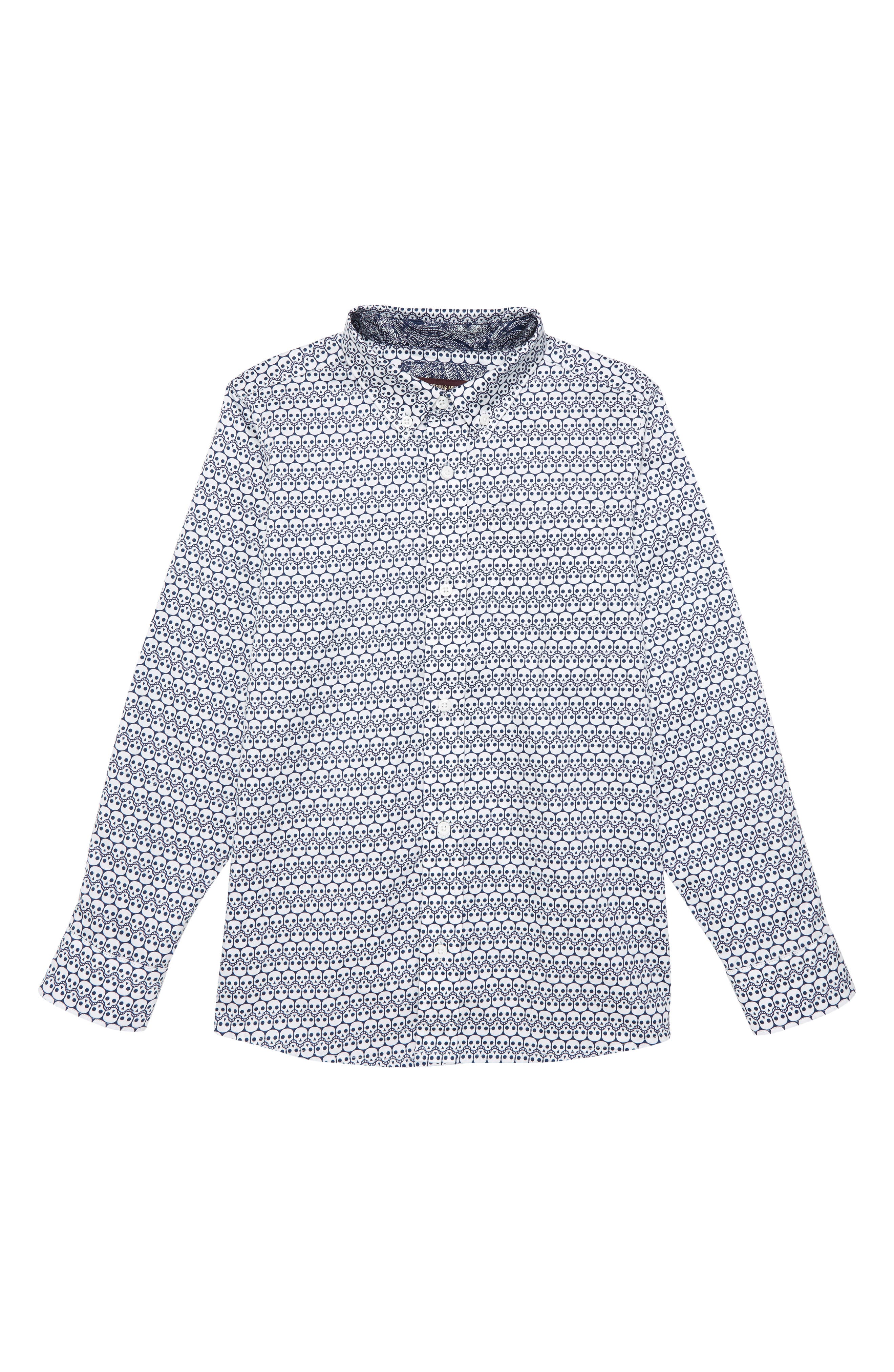 selected NAVY/ WHITE REPEATING SKULL