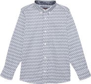 Johnston & Murphy Kids' Skull Print Button-Down Shirt
