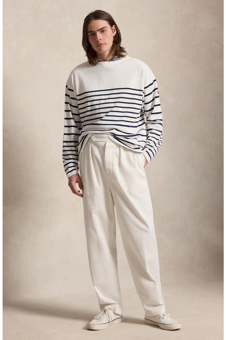 Relaxed Fit Striped Jersey Pullover, Alternate, color, NEWPORT NAVY/WHITE
