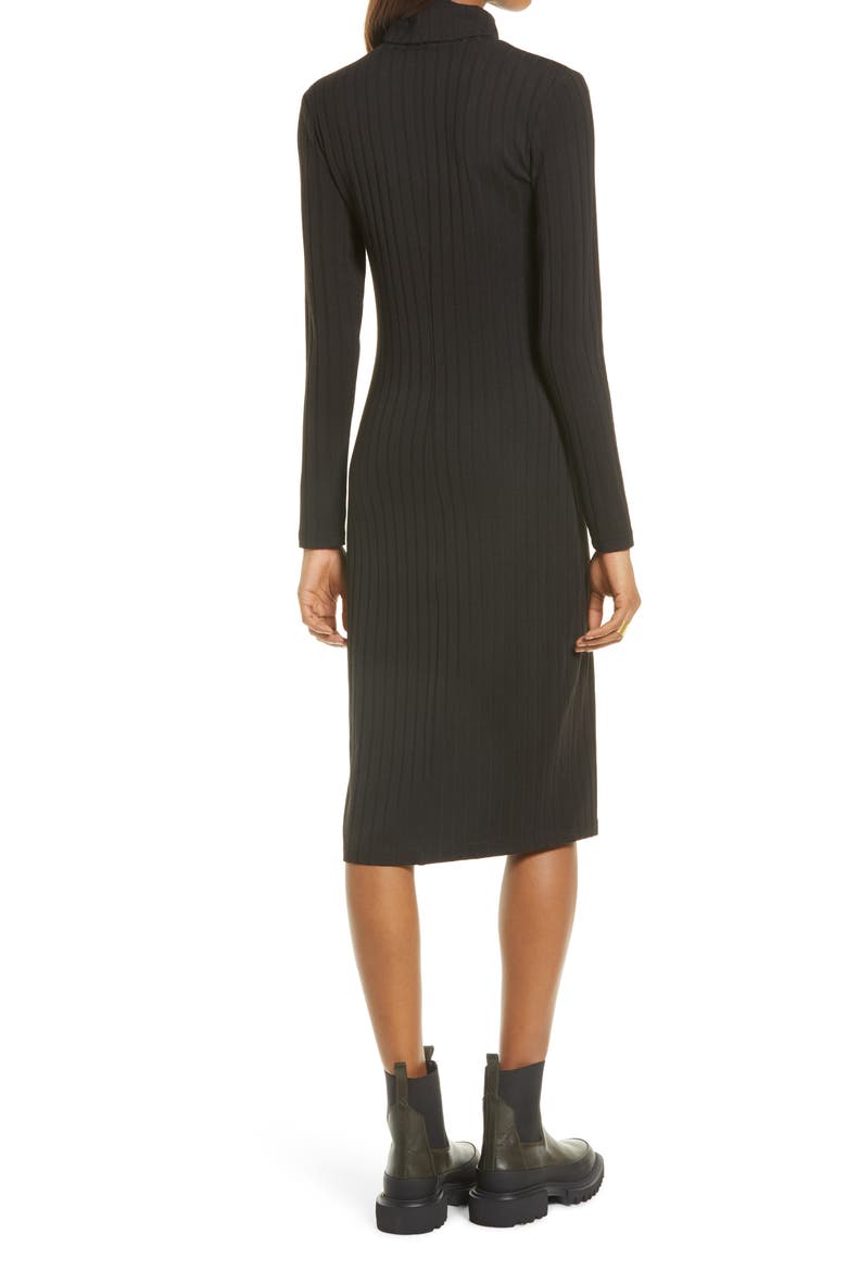 Long Sleeve Turtleneck Sweater Dress, Alternate, color, BLACK