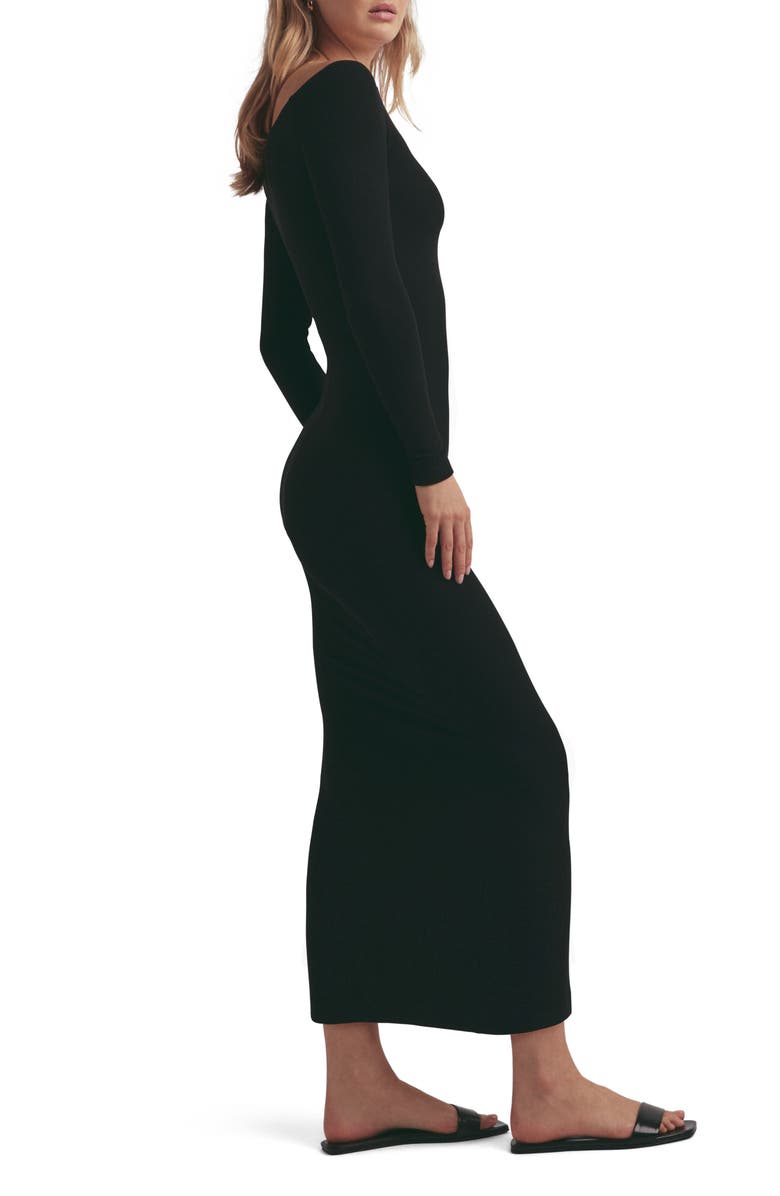 Favorite Daughter The Sara Off the Shoulder Long Sleeve Maxi Dress, Alternate, color, Black