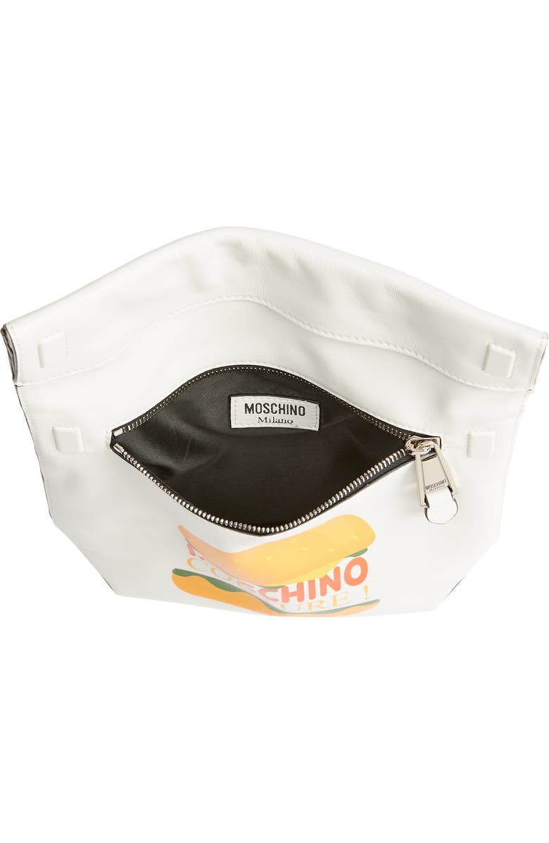 Moschino Burger Leather Shoulder Bag, Alternate, color,