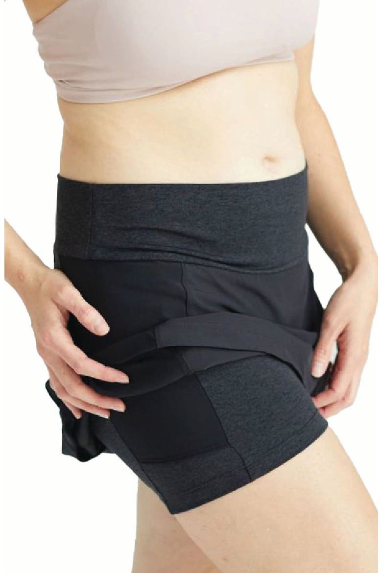 Birdie Maternity Performance Skort, Main, color, CHAR