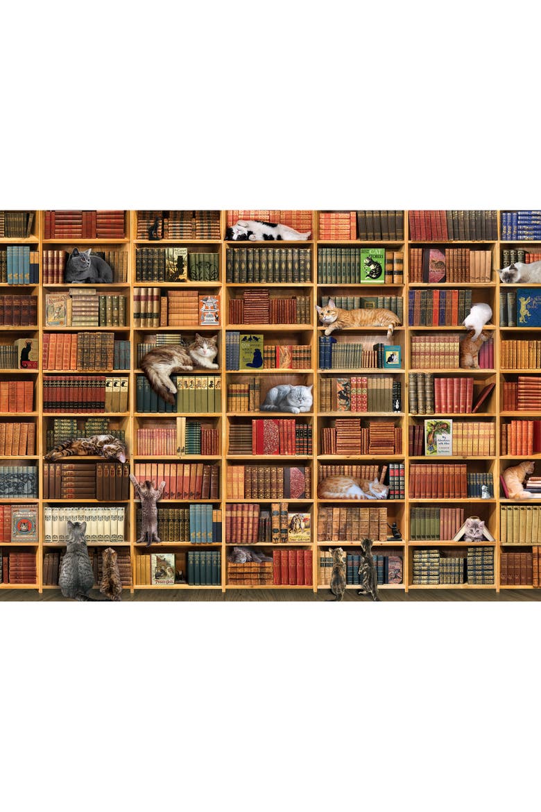 The Cat Library 1000 Piece Puzzle, Alternate, color, Multicolored