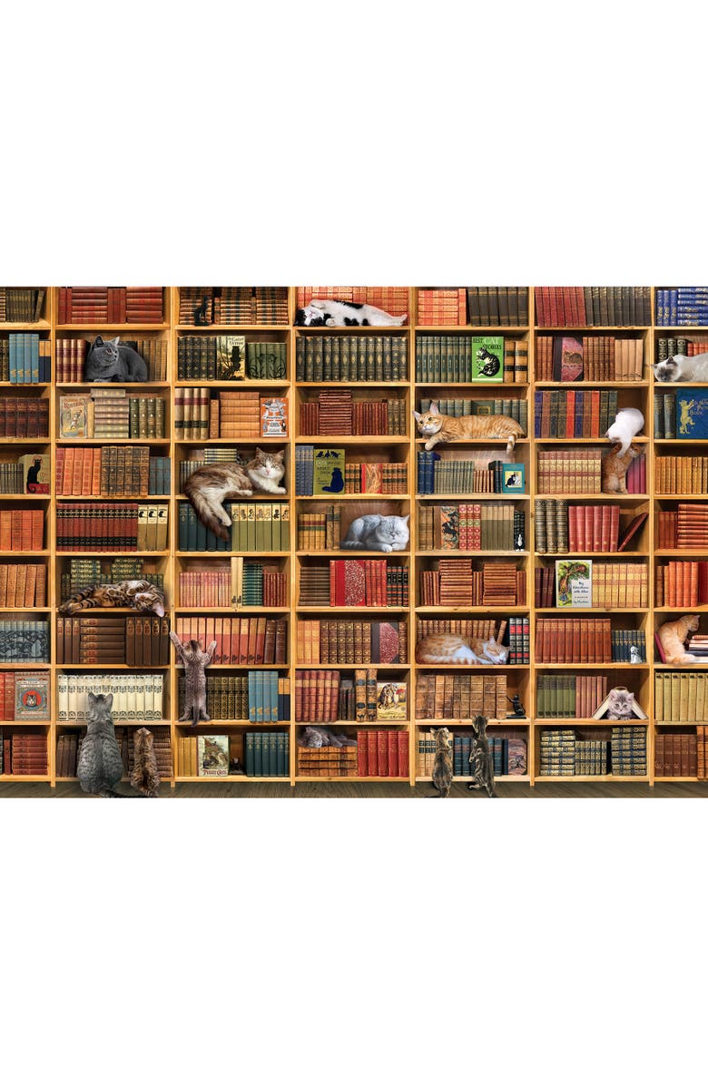 Cobble Hill The Cat Library 1000 Piece Puzzle, Alternate, color, Multicolored