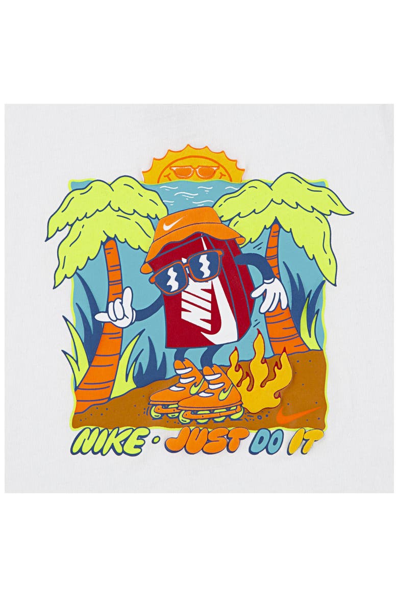 Kids' Boxy Palm Tree Graphic T-Shirt, Alternate, color, WHITE