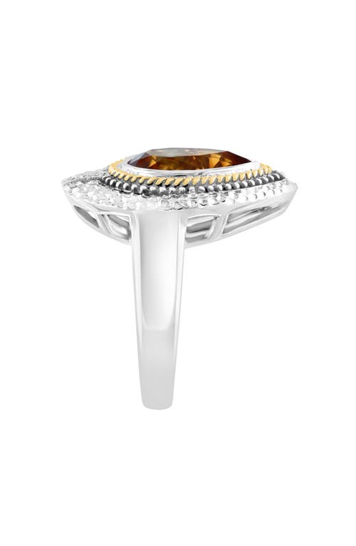Effy Pear Cut Citrine & Pavé Diamond Ring In Yellow