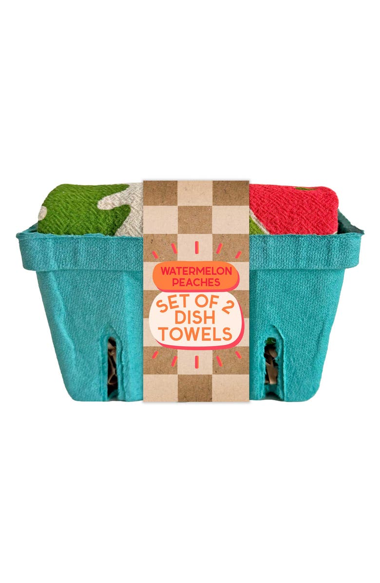 The Neighborgoods Set of 2 Watermelon Peach Dish Towels, Alternate, color, 