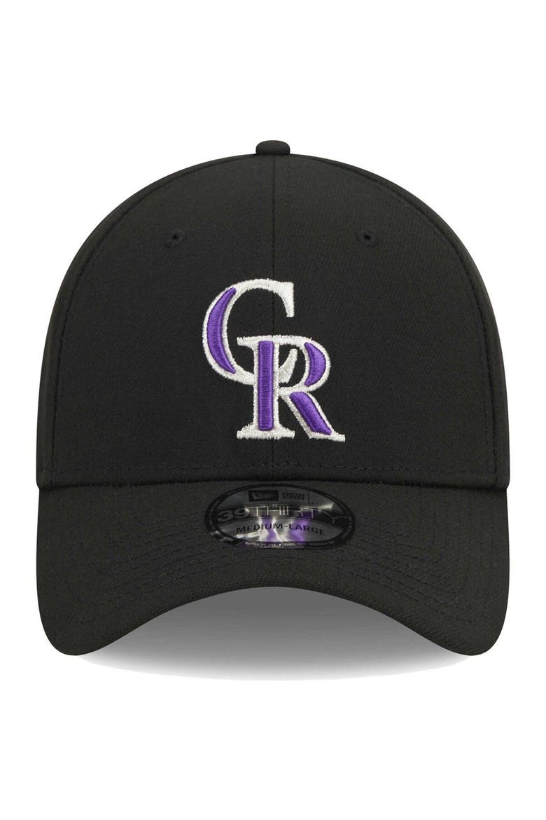 Men's New Era Black Colorado Rockies Logo 39THIRTY Flex Hat, Alternate, color, Black