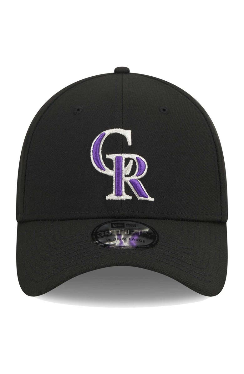 New Era Men's New Era Black Colorado Rockies Logo 39THIRTY Flex Hat, Alternate, color, Black
