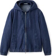 MANGO Hooded Denim Zip Jacket