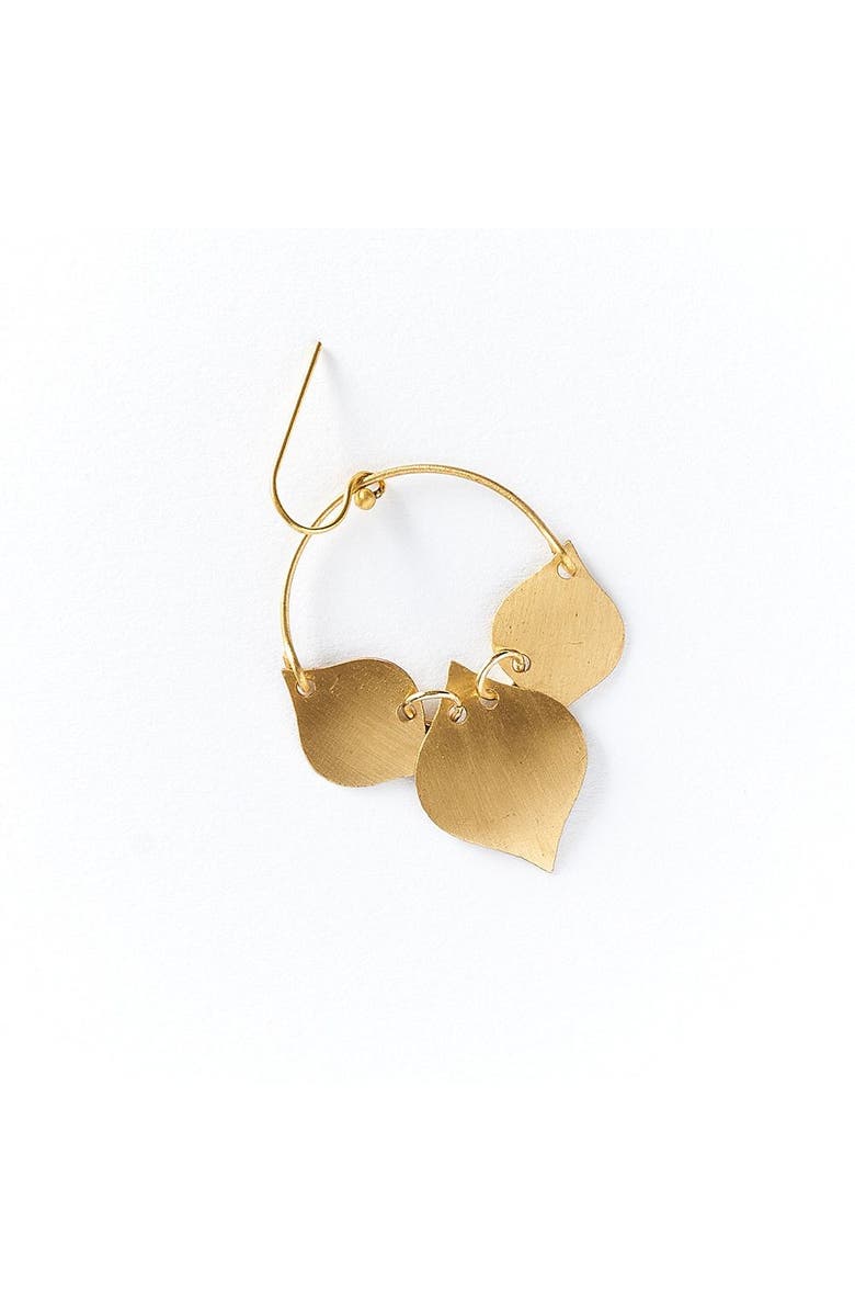 Matr Boomie Chameli Leaf Drop Earrings, Main, color, Bronze