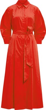Ever New Sally Tie Belt Cotton Midi Shirtdress