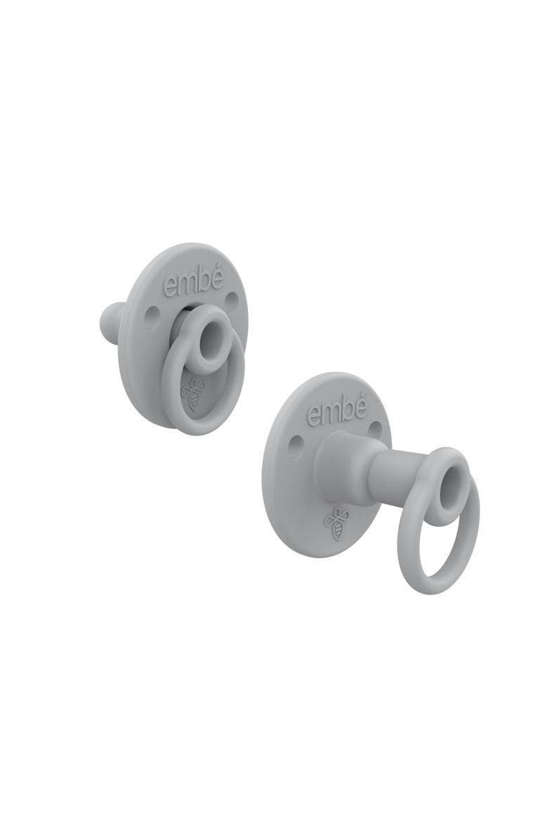 2-pack Baby Binnie Stow-Away Retractable Silicone Pacifier, Alternate, color, Pebble