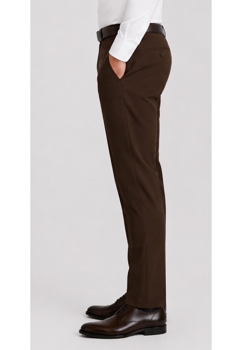 Enzo Slim Fit Wool Dress Pants, Alternate, color, BROWN
