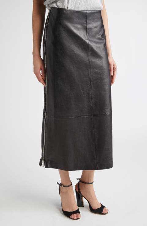 Leather Midi Skirt