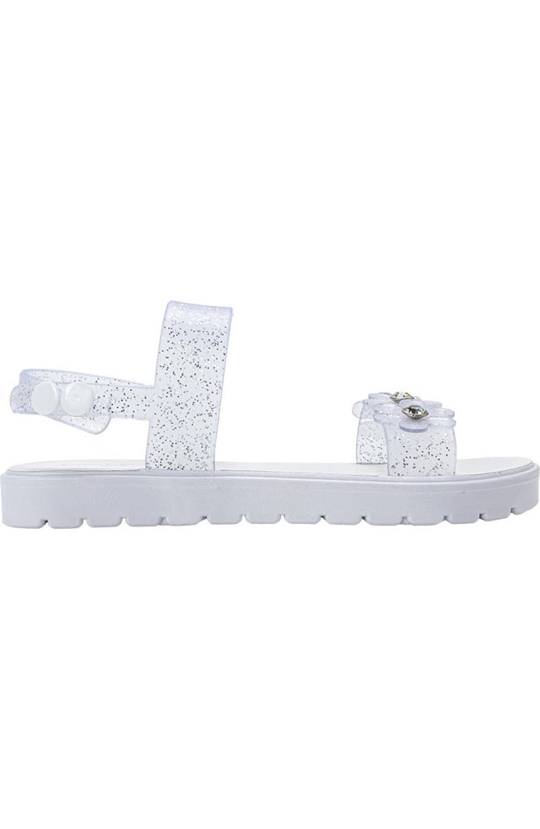 bebe Mimi 3D Flower Sandal, Alternate, color, Clear