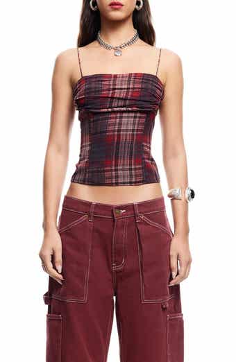 LIONESS Humphrey Plaid Corset Camisole