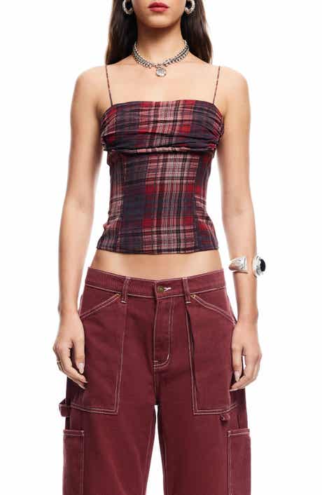 LIONESS Humphrey Plaid Corset Camisole