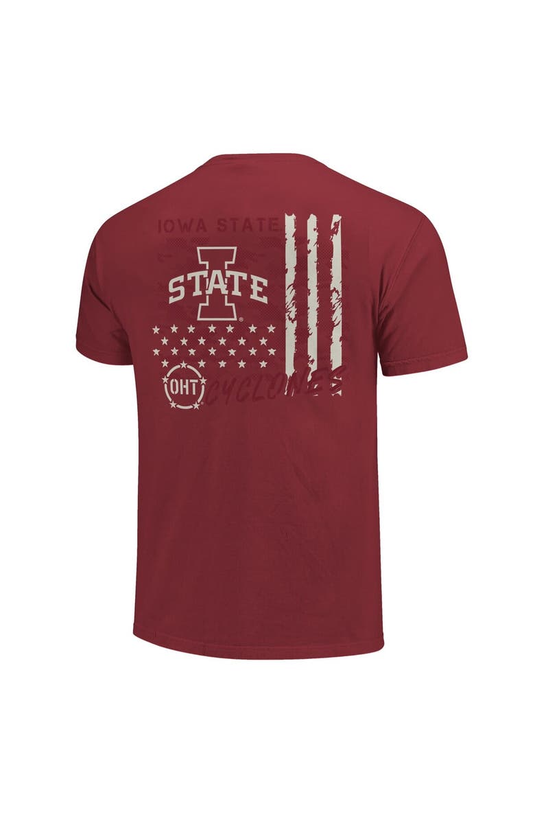 IMAGE ONE Men's Cardinal Iowa State Cyclones Comfort Colors OHT Camo Overlay T-Shirt, Alternate, color, Cardinal
