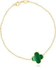 The Lovery Fine Jewelry Large Malachite Single Clover Bracelet