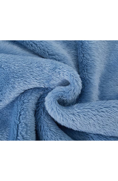 Bcbg Oversize High Pile Fleece Throw Blanket In Blue