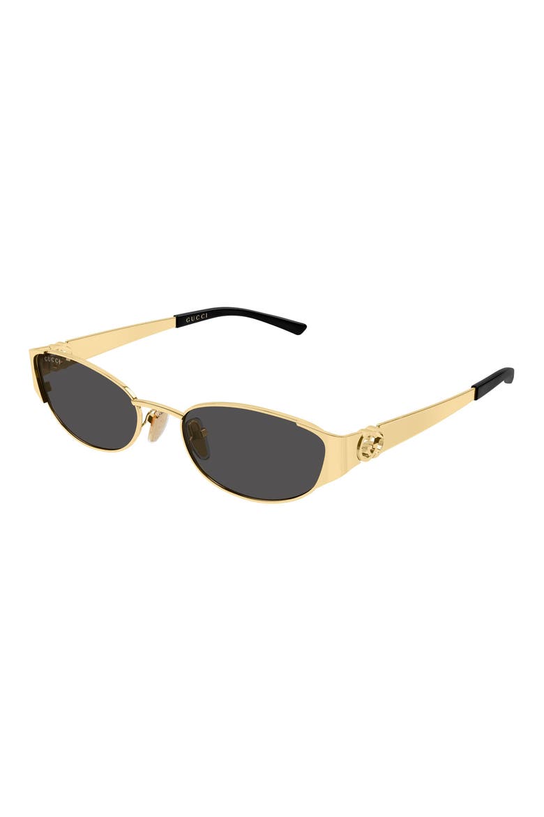 55mm Polarized Gradient Oval Sunglasses, Alternate, color, GOLD