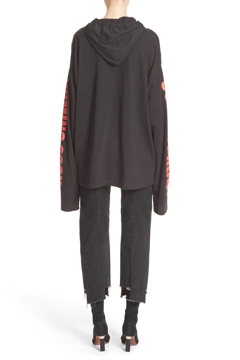 'Coming Soon' Graphic Print Hoodie, Alternate, color, BLACK