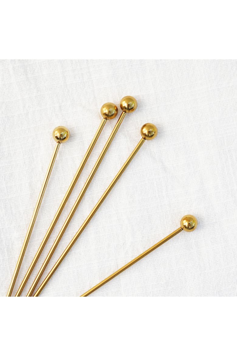 Gold Cocktail Picks, 12-Piece Combo Set, Alternate, color, Gold