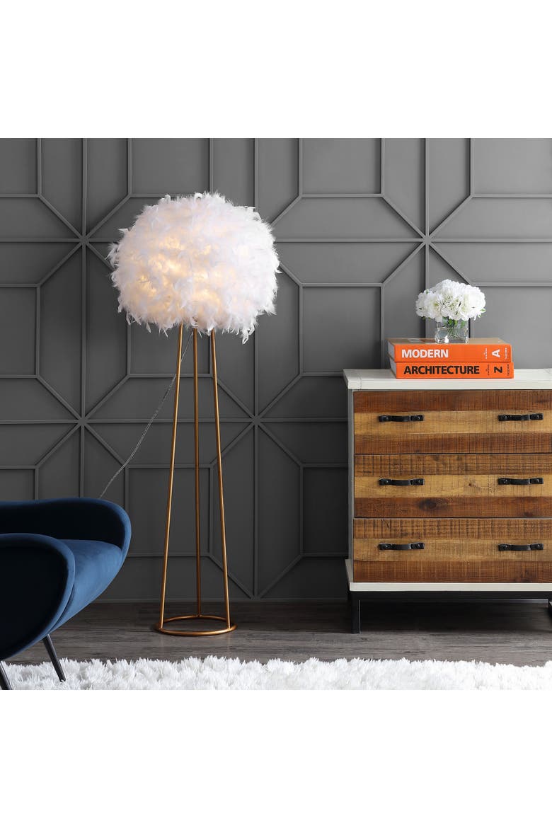 Stork Feather Metal LED Floor Lamp, Alternate, color, Gold