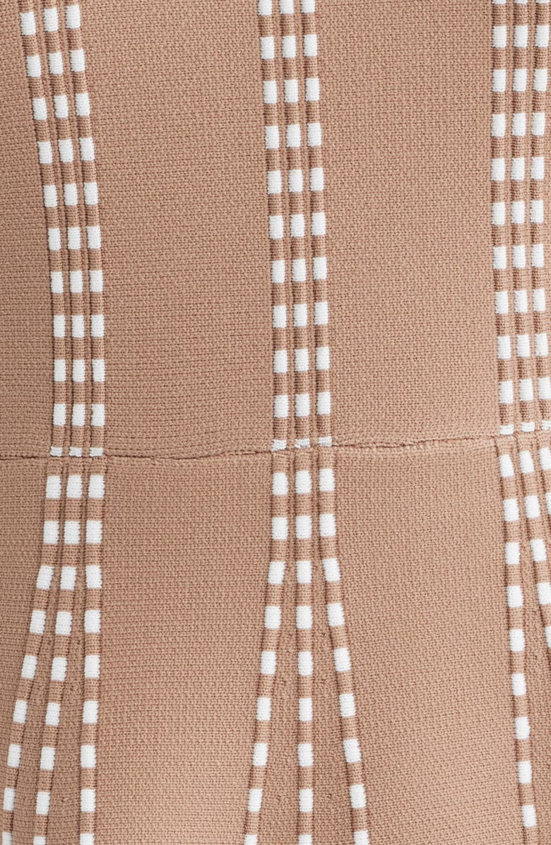 FREEMARKET Contrast Piping Sleeveless Midi Sweater Dress, Alternate, color, Mocha/ White