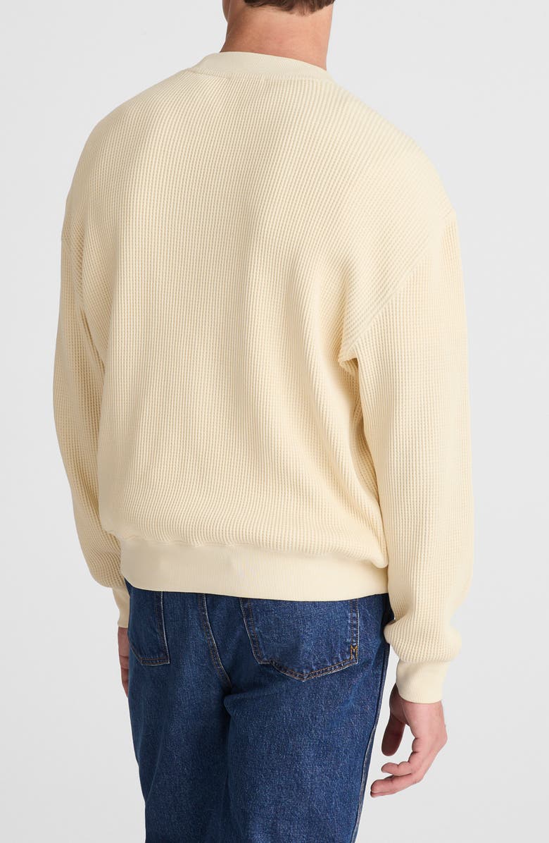 Madewell Waffle Sweatshirt, Alternate, color, Antique Cream