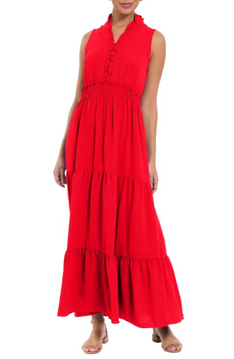 Ruffled Smocked Tiered Maxi Dress