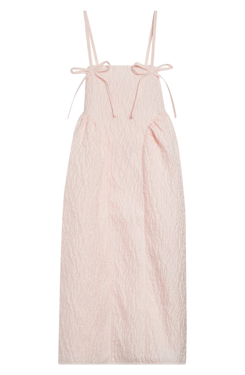 Cecilie Bahnsen Ambra Floral Lobelia Matelassé Babydoll Dress, Alternate, color, Blush Pink