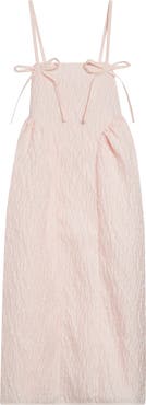 Cecilie Bahnsen Ambra Floral Lobelia Matelassé Babydoll Dress