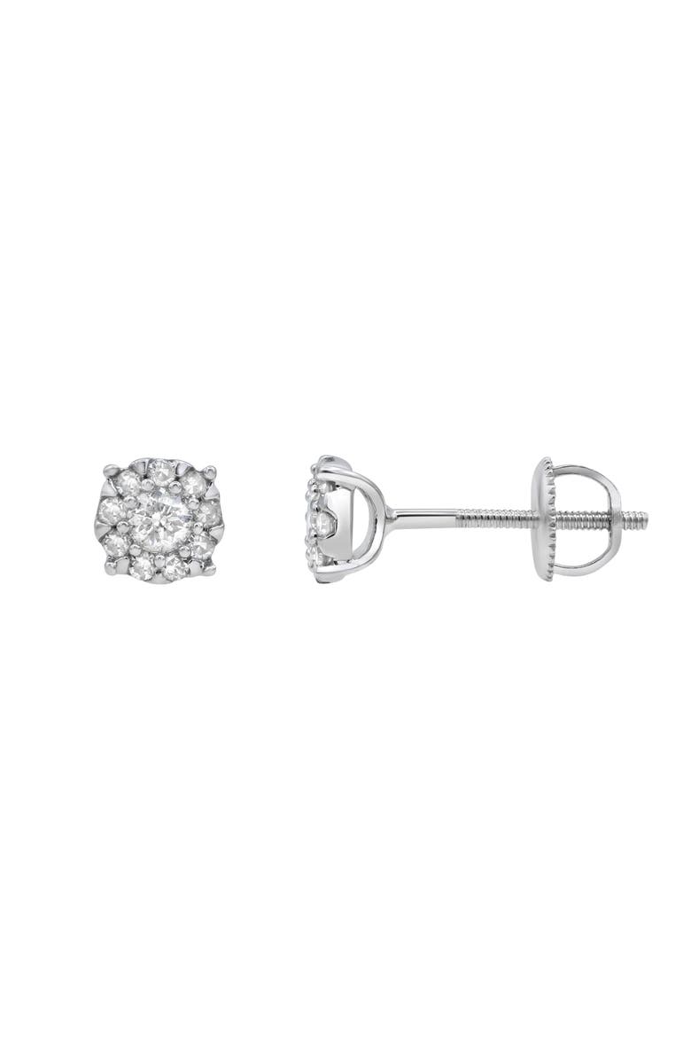 Regal 14K White Gold Diamond Cluster Earrings - 0.27ct., Alternate, color, 14K White Gold