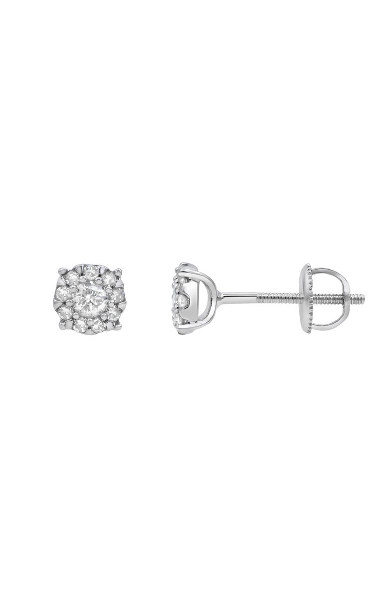 LuvMyJewelry Regal 14K White Gold Diamond Cluster Earrings - 0.27ct., Alternate, color, 14K White Gold