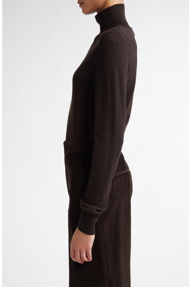 Susan Turtleneck Virgin Wool Sweater, Alternate, color, ESPRESSO