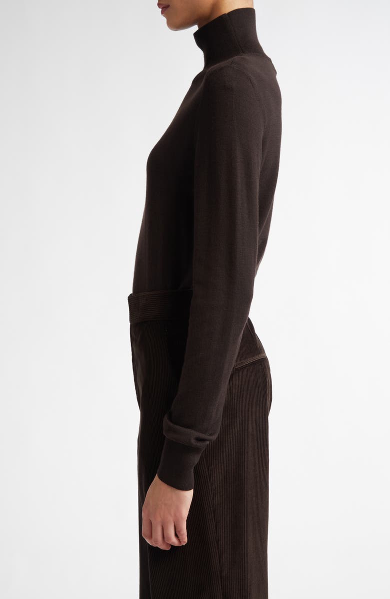 PARTOW Susan Turtleneck Virgin Wool Sweater, Alternate, color, Espresso