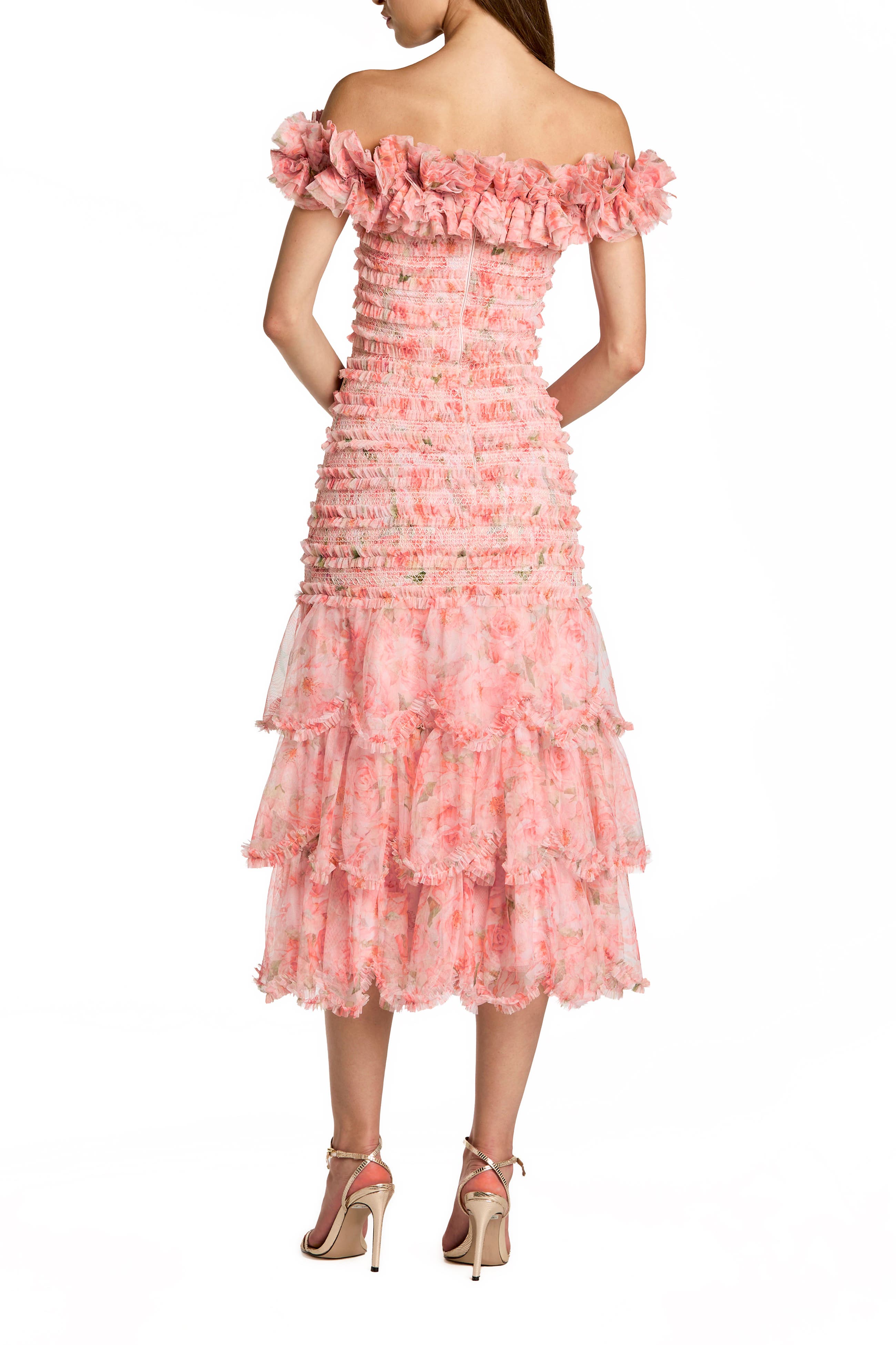 Floral Off The Shoulder Ruffle Midi Dress - image 2
