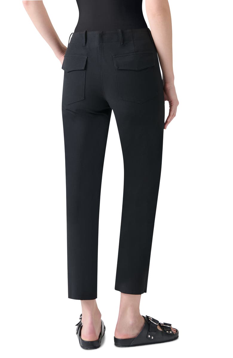 Akris punto Franco Stretch Cotton Ankle Pants, Alternate, color, Black