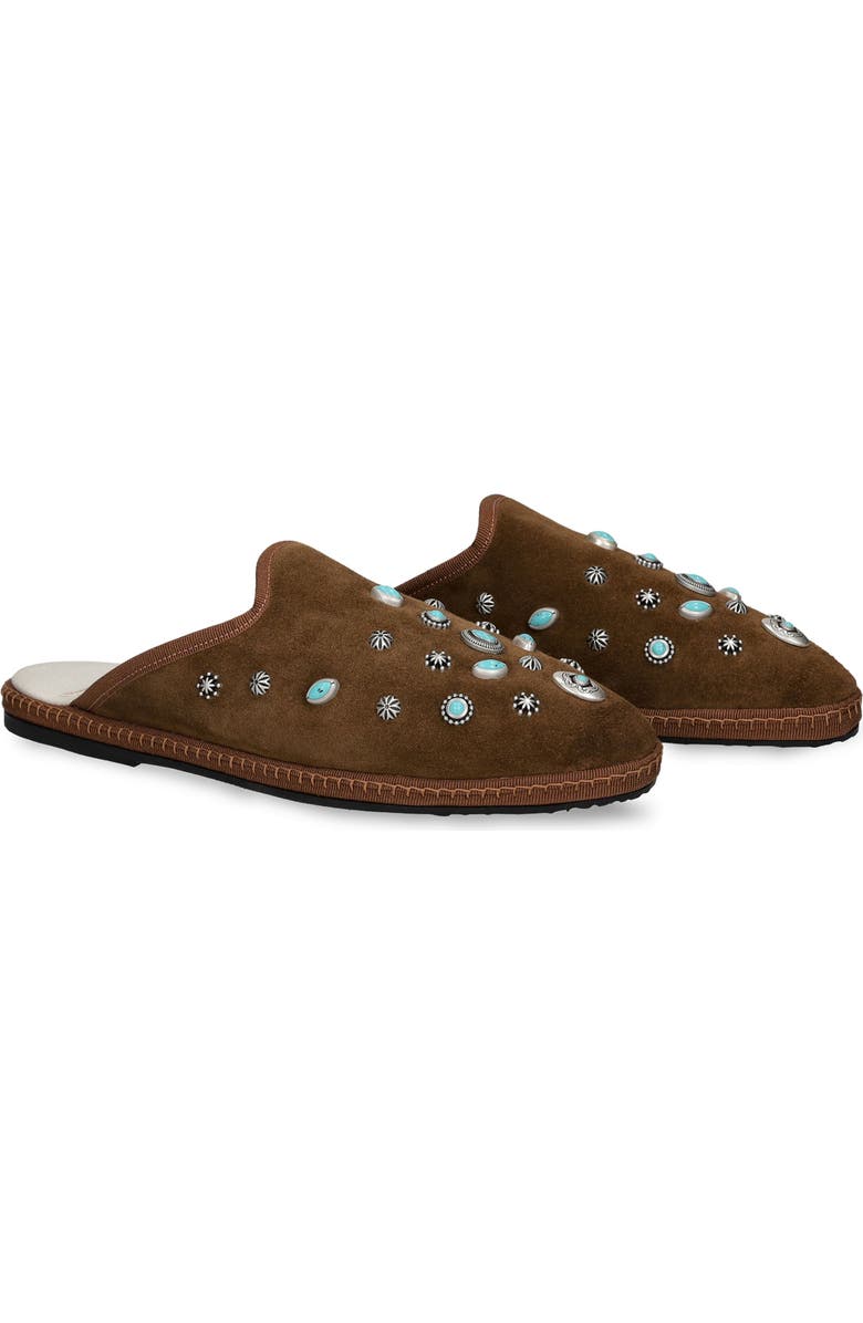 Fortela Flap Friulan Suede Leather Sabot, Alternate, color, Bruciato