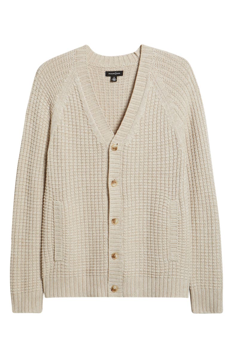 Treasure & Bond Textured Cotton Cardigan, Alternate, color, Ivory Marl