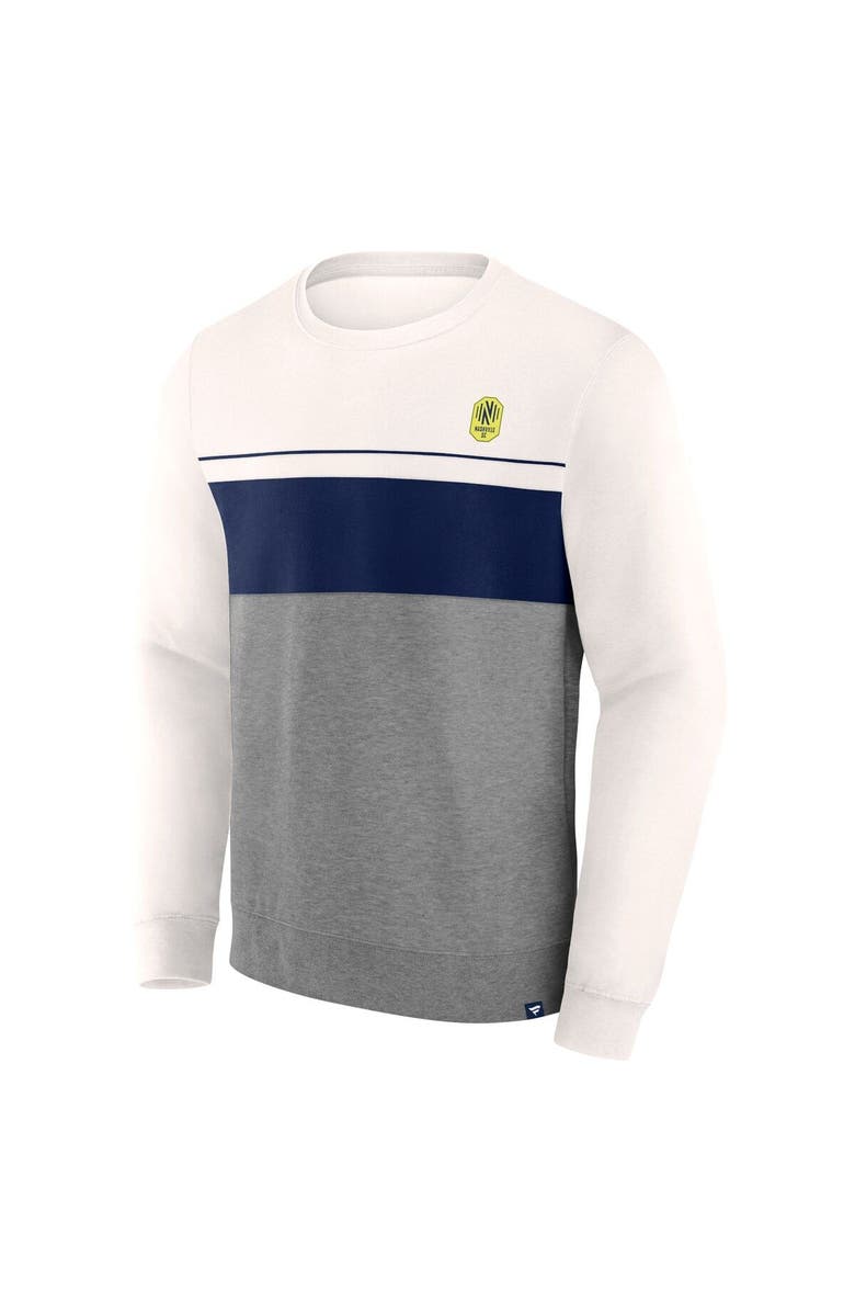 FANATICS Men's Fanatics Branded Gray Nashville SC Corner Pass Pullover Sweatshirt, Alternate, color,