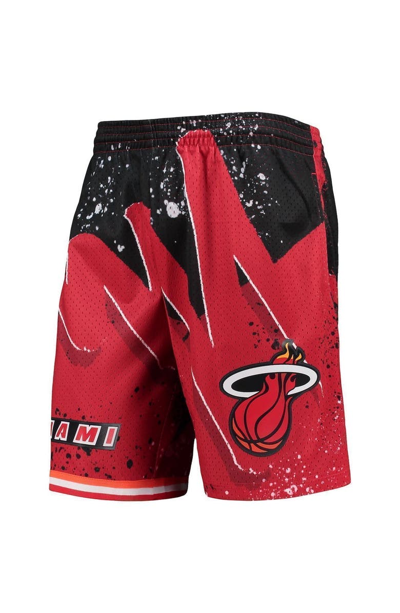 Mitchell & Ness Men's Mitchell & Ness Red Miami Heat Hardwood Classics 1996 Hyper Hoops Swingman Shorts, Alternate, color,