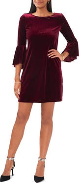 Chaus Velvet Bell Sleeve Dress