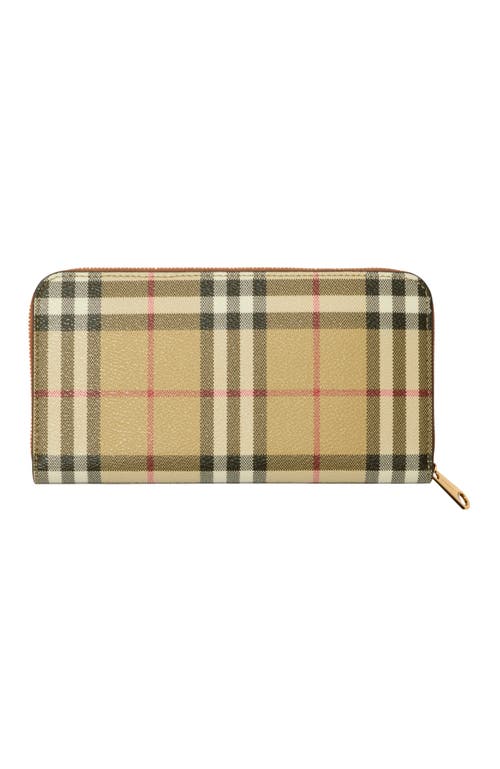 Burberry Check Zip Wallet In Neutral