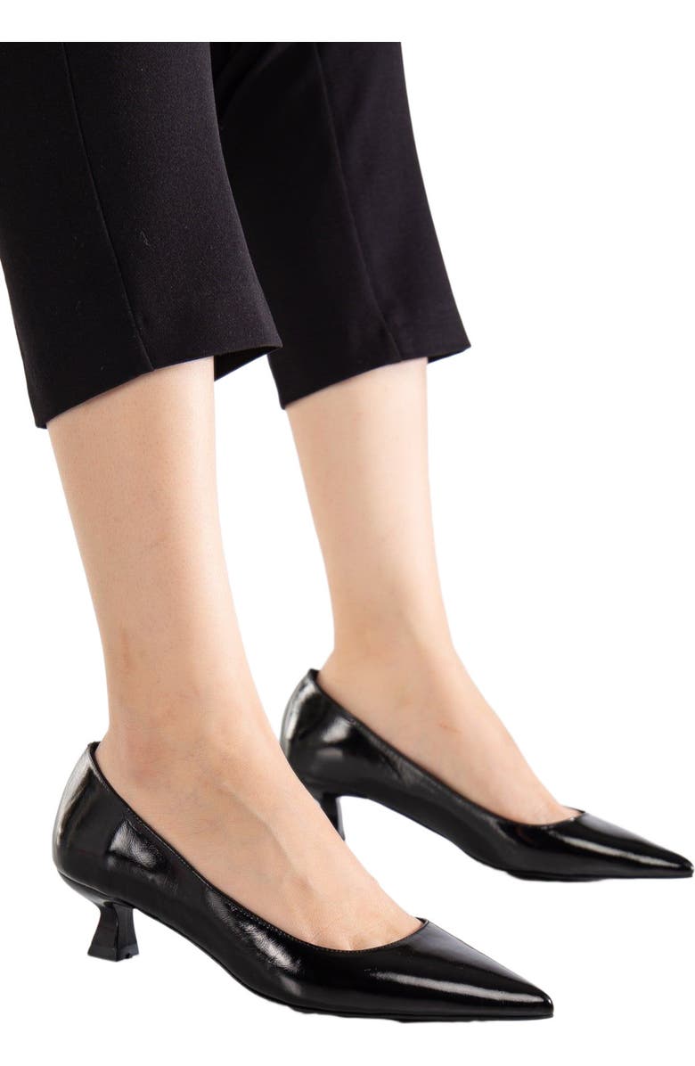 Forever & Always Shoes Helly Kitten Heel Leather Stiletto Pumps, Alternate, color, Black Patent Leather