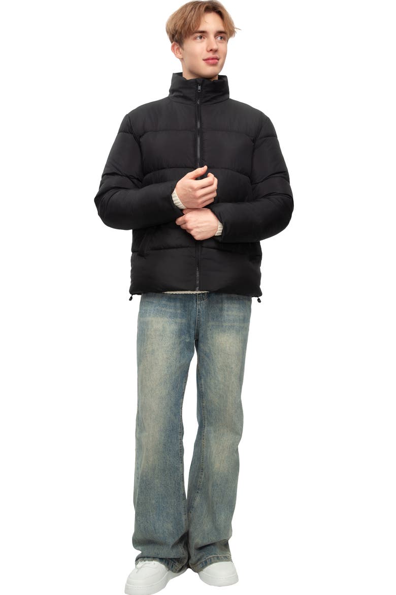 Lightweight Modern Puffer Jacket, Alternate, color, Black