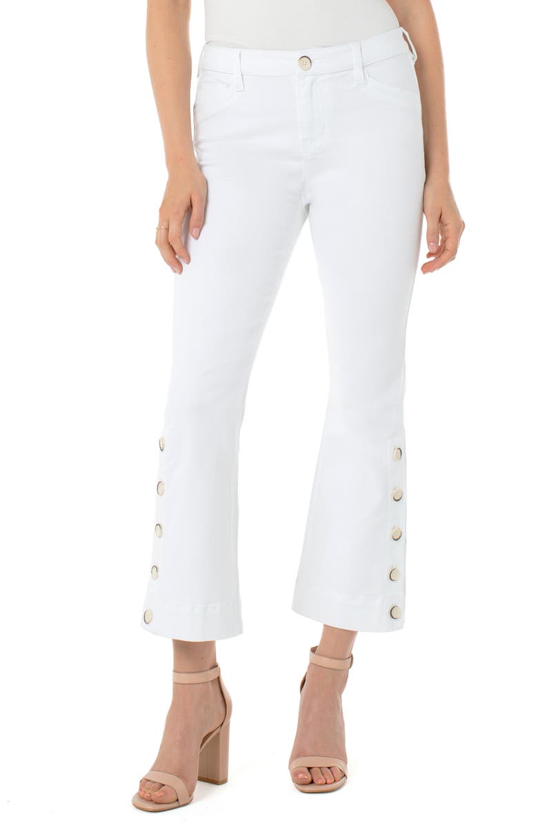 Liverpool High Waist Button Hem Kick Flare Jeans, Main, color,